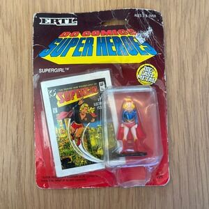Vintage 1990 ERTL DC‎ Comics Supergirl Die Cast Figure + Collector Card #729